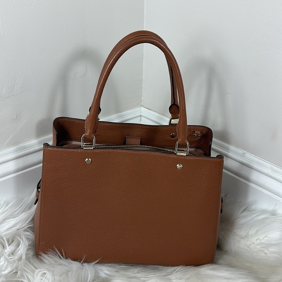 Kate Spade Brown Leila Medium Triple Compartment Satchel Crossbody Purse - Picture 6 of 15